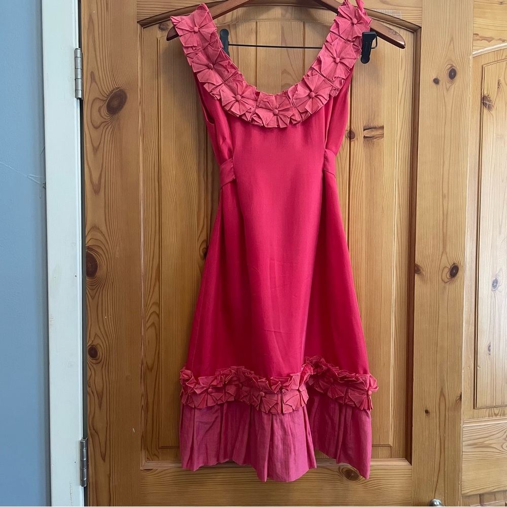 Silk Yoana Baraschi Dress with Oragami Flowers